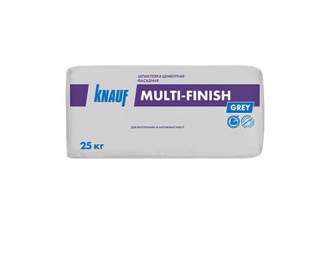 Шпатлевка цементная с заполнителем и полимерными добавками Knauf Мульти-финиш 25 кг серая
