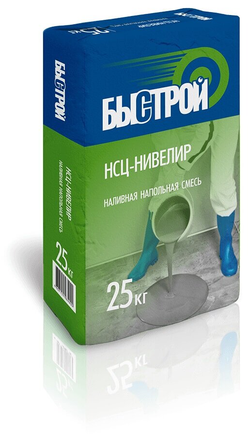 Наливной пол (стяжка) Быстрой НСЦ-нивелир 25 кг