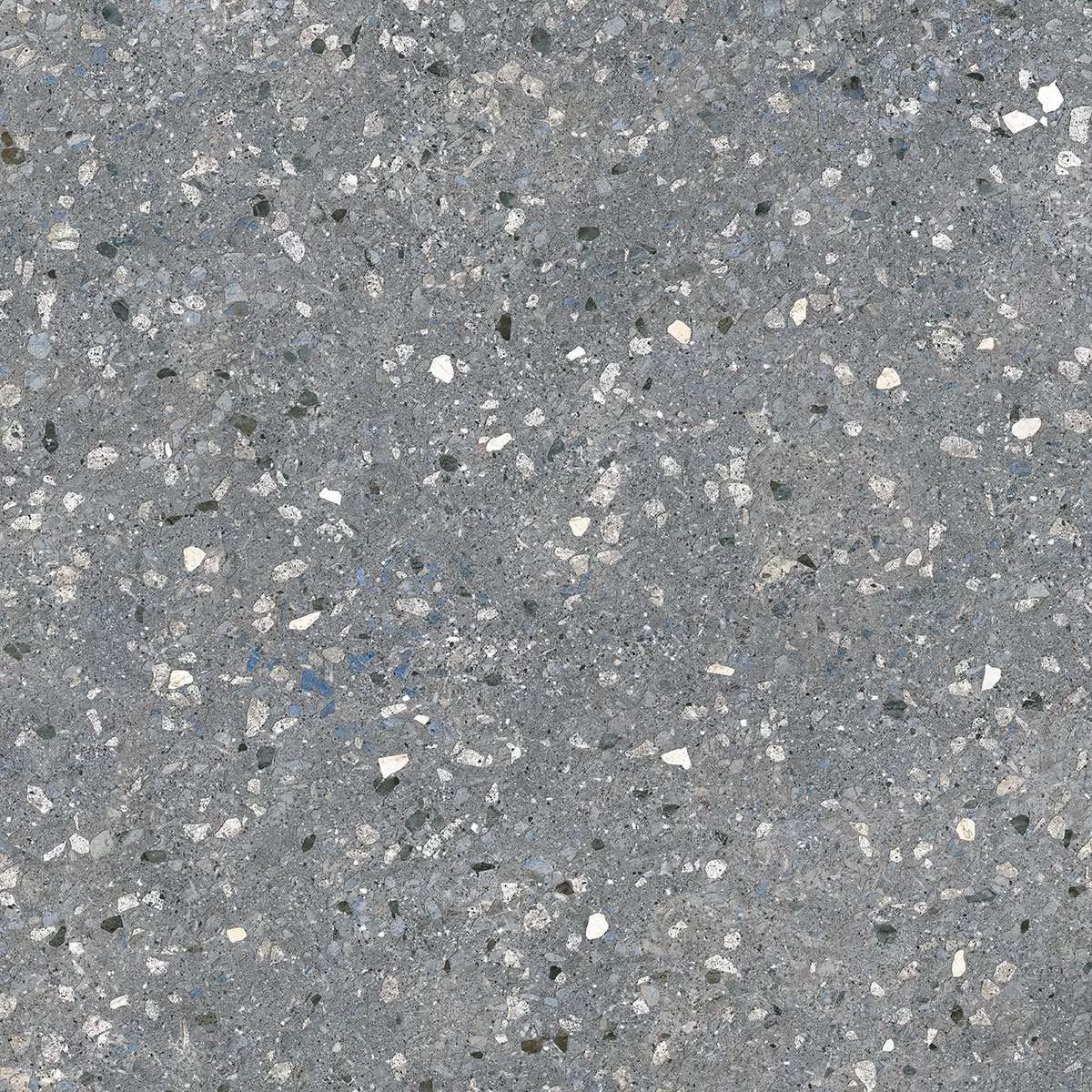 Терраццо серый тёмный обрезной 60x60x0,9
