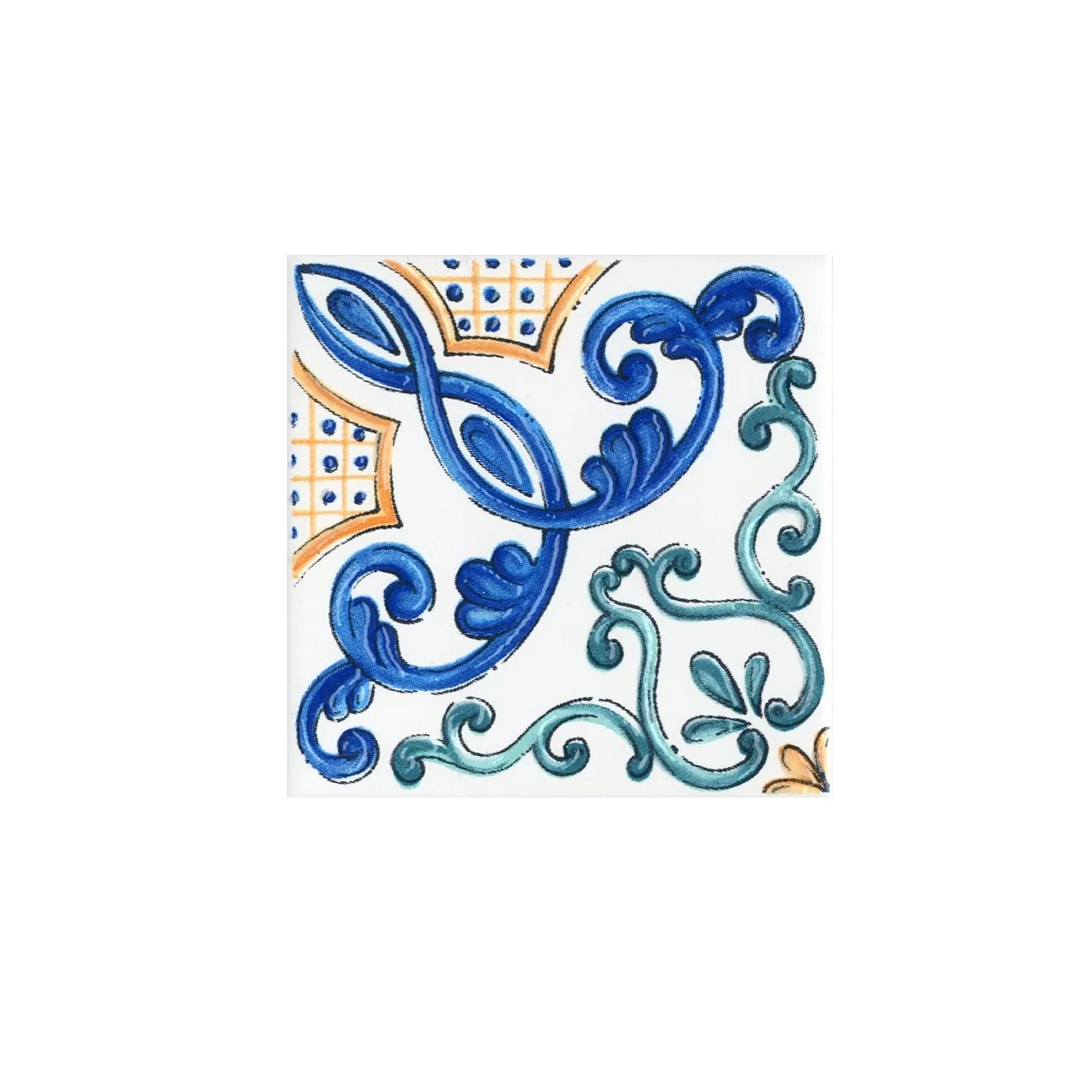 Вставка Капри майолика  9,8x9,8x0,7