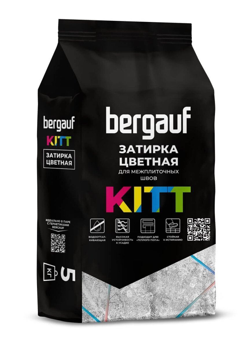 Затирка для швов цементная Bergauf Kitt белый, 5 кг