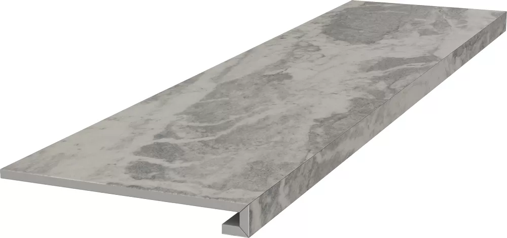 Ступень клееная Альбино серый обрезной 33x119,5x0,9