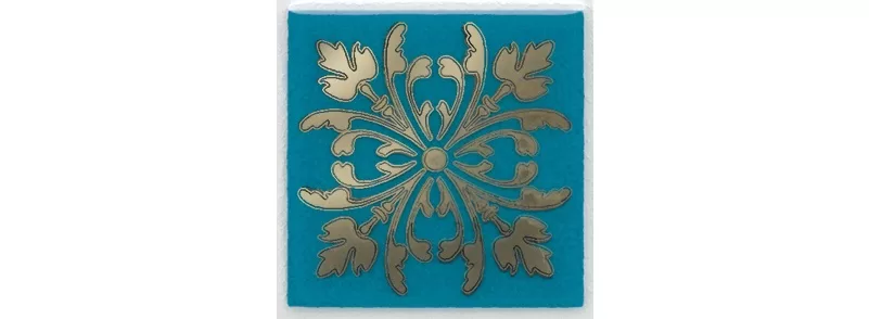 Вставка Клемансо бирюзовый глянцевый 4,9x4,9x0,69