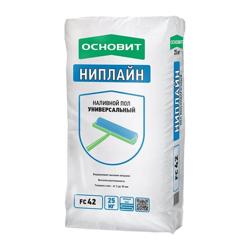 Смесь сухая напольная высокопрочная ОСНОВИТ Ниплайн FC42 25 кг