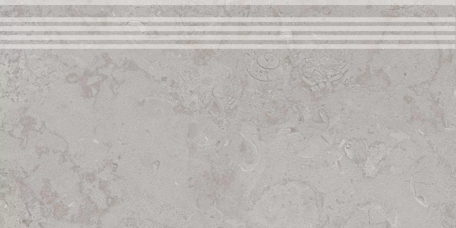 Ступень Про Лаймстоун серый натуральный обрезной 30x60x0,9