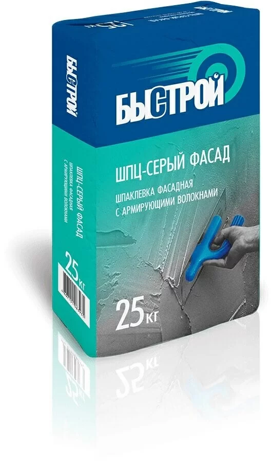 Смесь сухая шпаклевочная фасадная цементная БЫСТРОЙ ШпЦ серый 25 кг