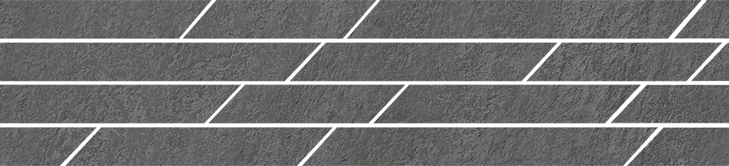 Бордюр Гренель серый темный мозаичный  46,8x9,8x0,9