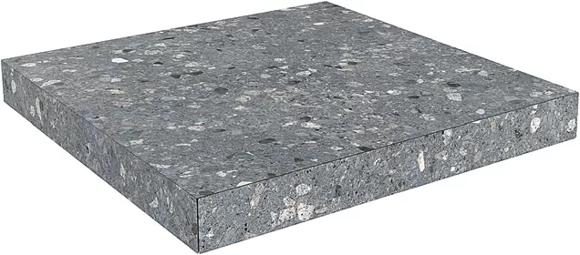Ступень угловая клееная Терраццо серый темный  33x33x0,9