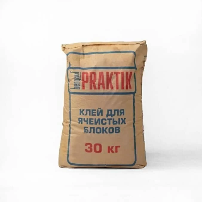 Смесь сухая клеевая для ячеистых блоков Bergauf Praktik 30 кг