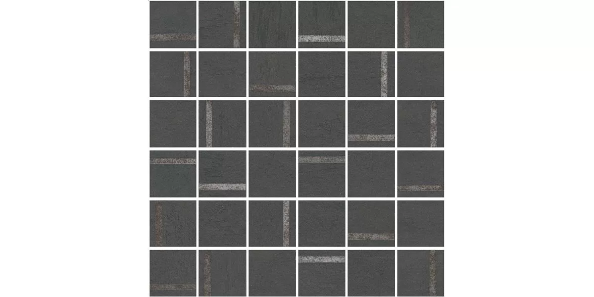 Декор Гварди 2 мозаичный антрацит матовый обрезной 30x30x0,9