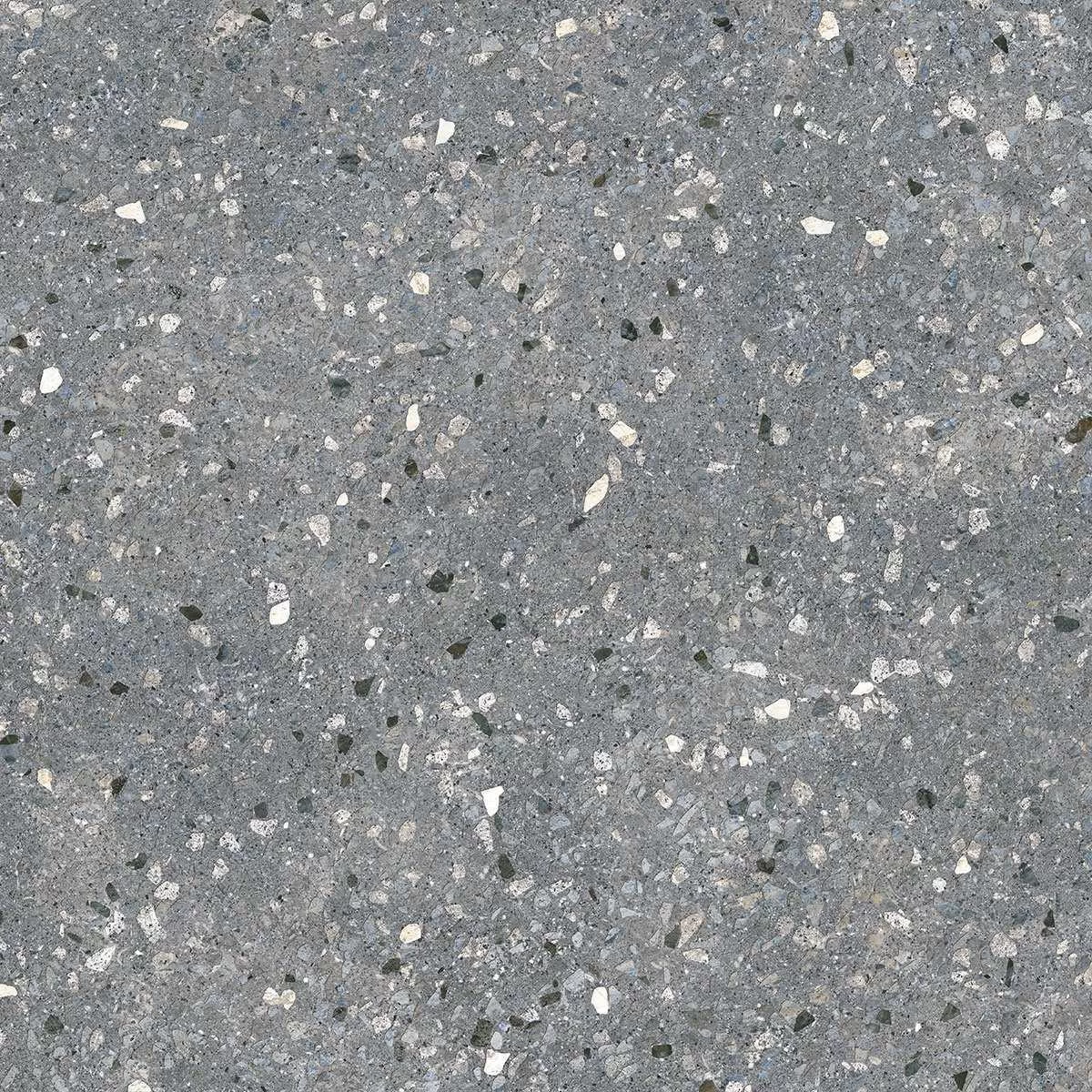 Терраццо серый тёмный обрезной 60x60x0,9
