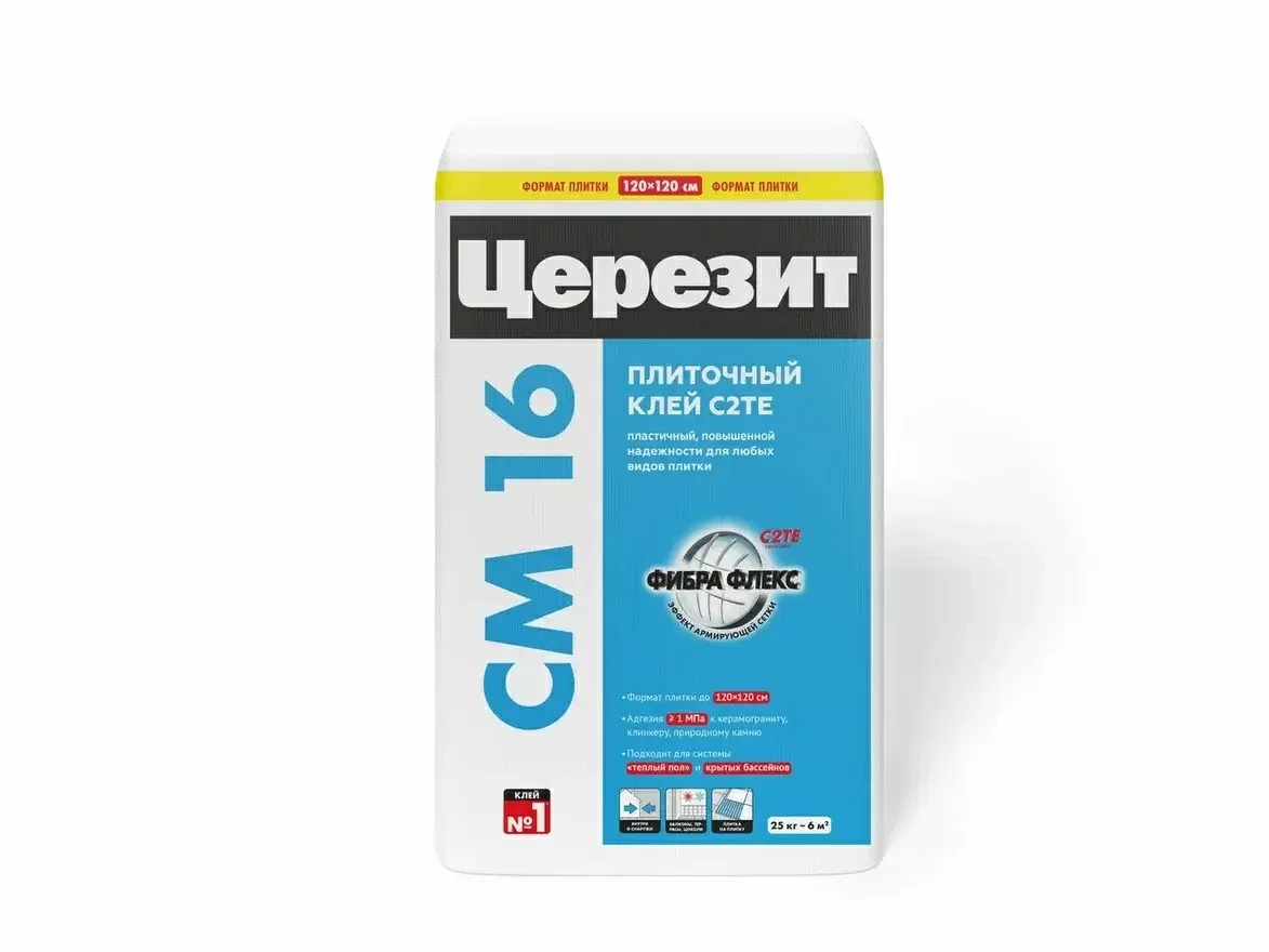 Клей эластичный для плитки Ceresit CM 16 25 кг