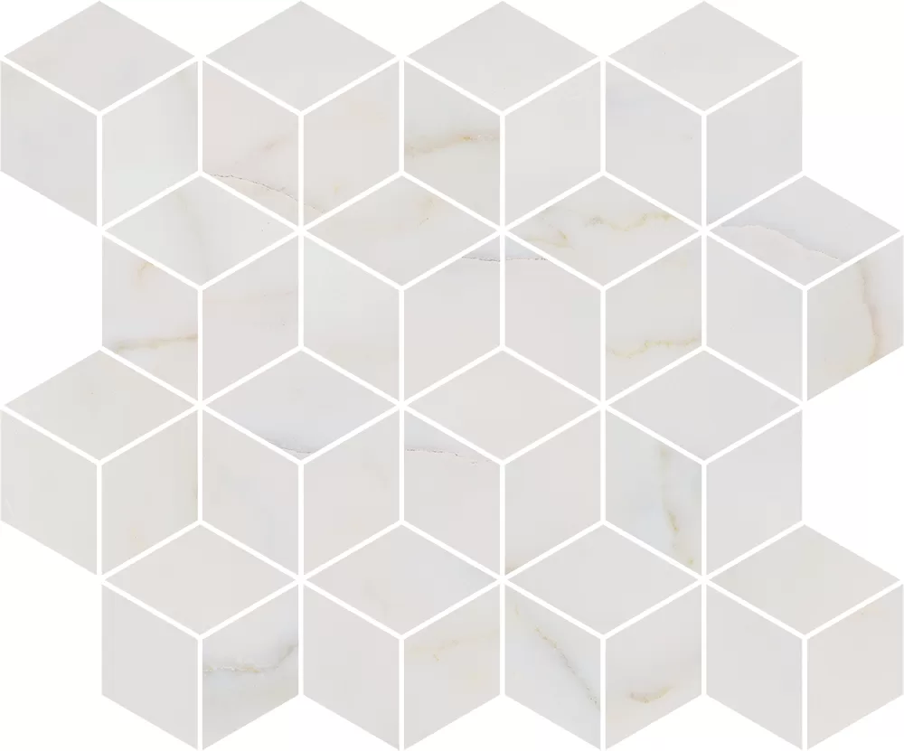 Декор Греппи белый мозаичный глянцевый 45x37,5x1