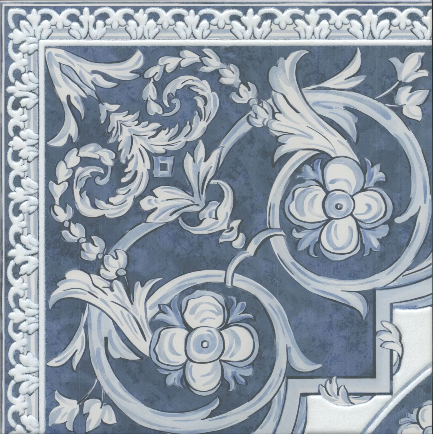 Декор Алмаш угол синий 30x30x0,8