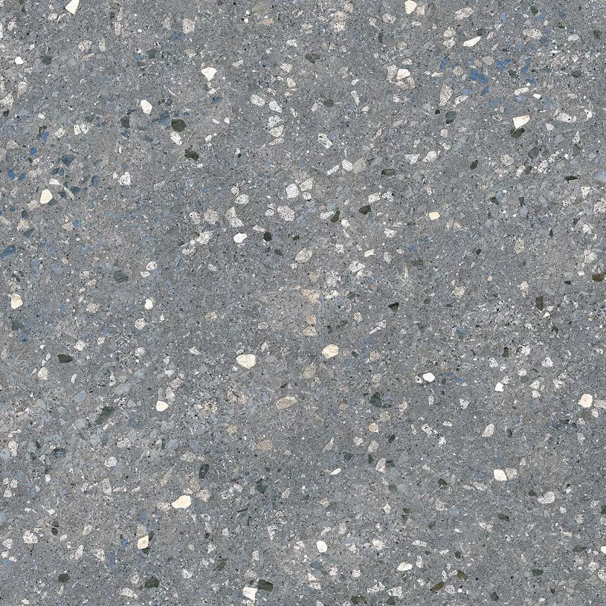Терраццо серый тёмный обрезной 60x60x0,9